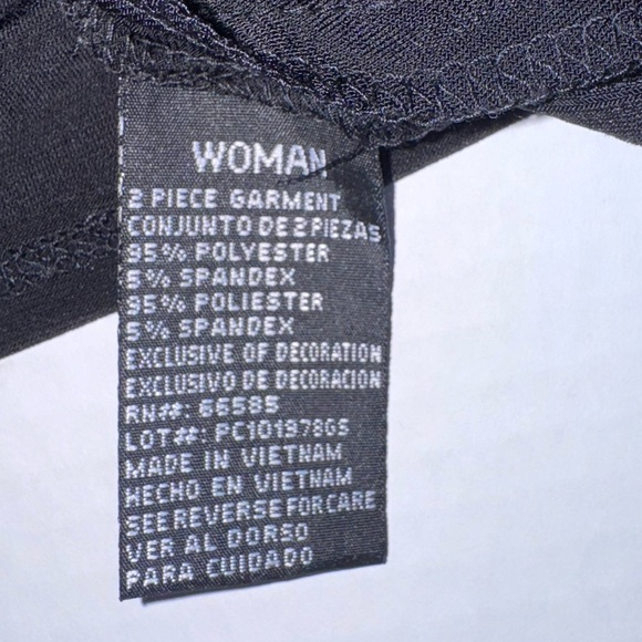 Perceptions Woman Black Draped Top with Side Tie – Size 24W – Stretch Blouse - Picture 9 of 11